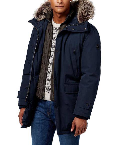 michael kors men's hooded bib snorkel parka|Michael Kors Mens Faux Fur Warm Parka Coat .